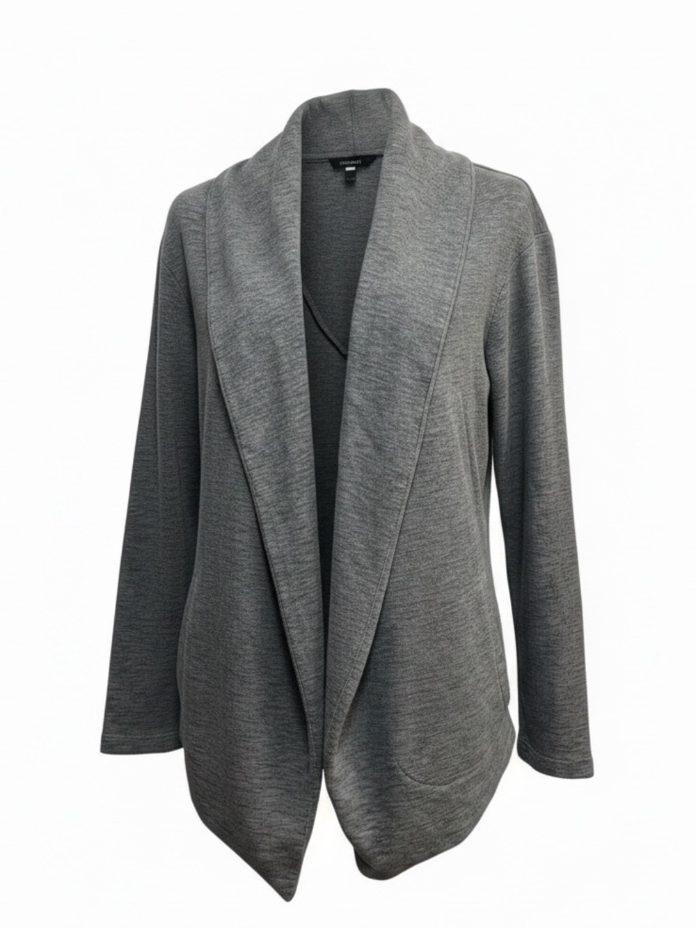North Face Wrap Sweater Jacket Heather Gray Shawl Collar Horn Button Size Large